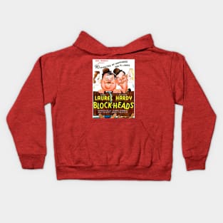 Block-Heads Vintage Laurel and Hardy Movie Poster Print Kids Hoodie